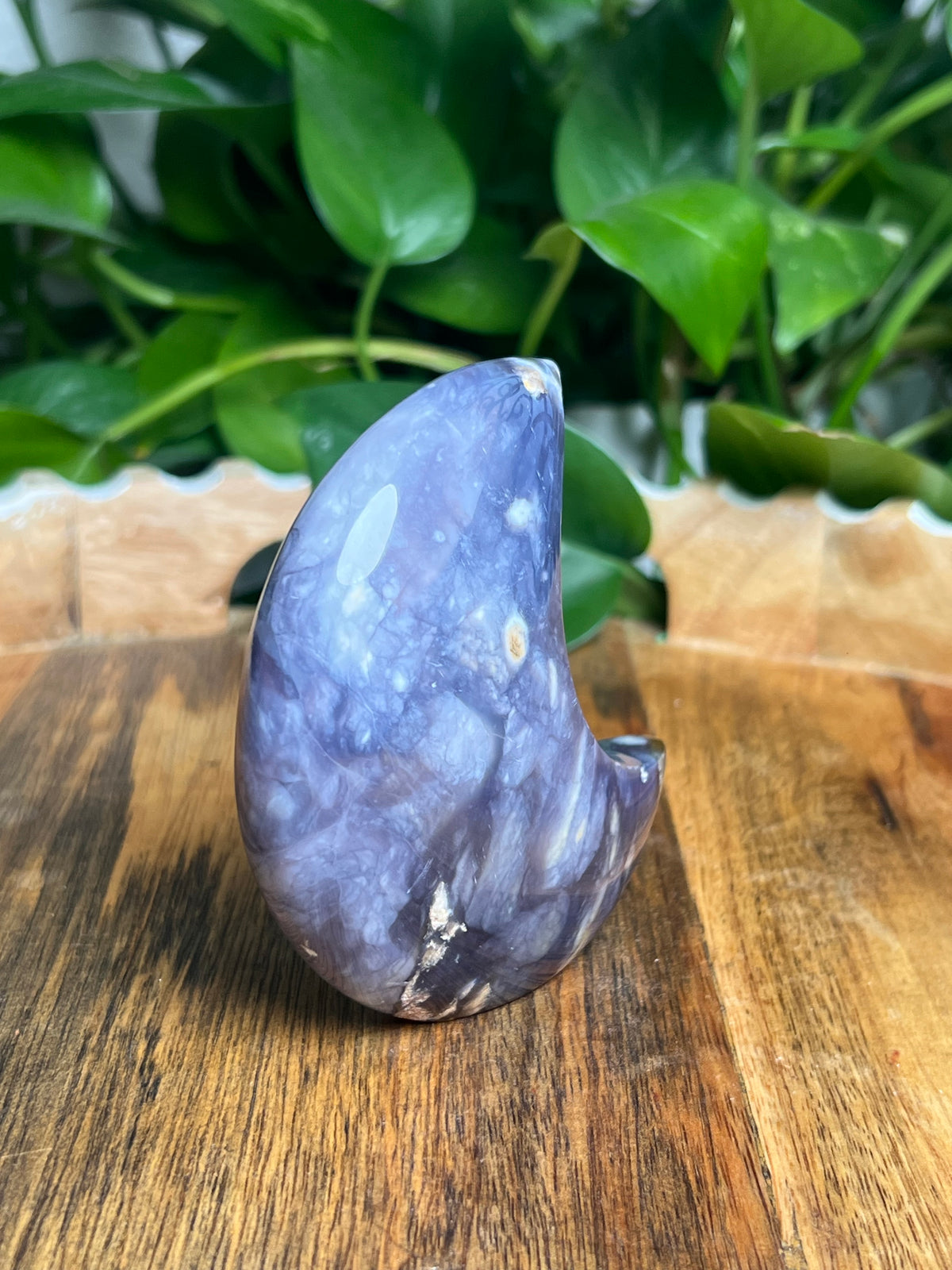 Purple Chalcedony Self-Standing Moon: AC