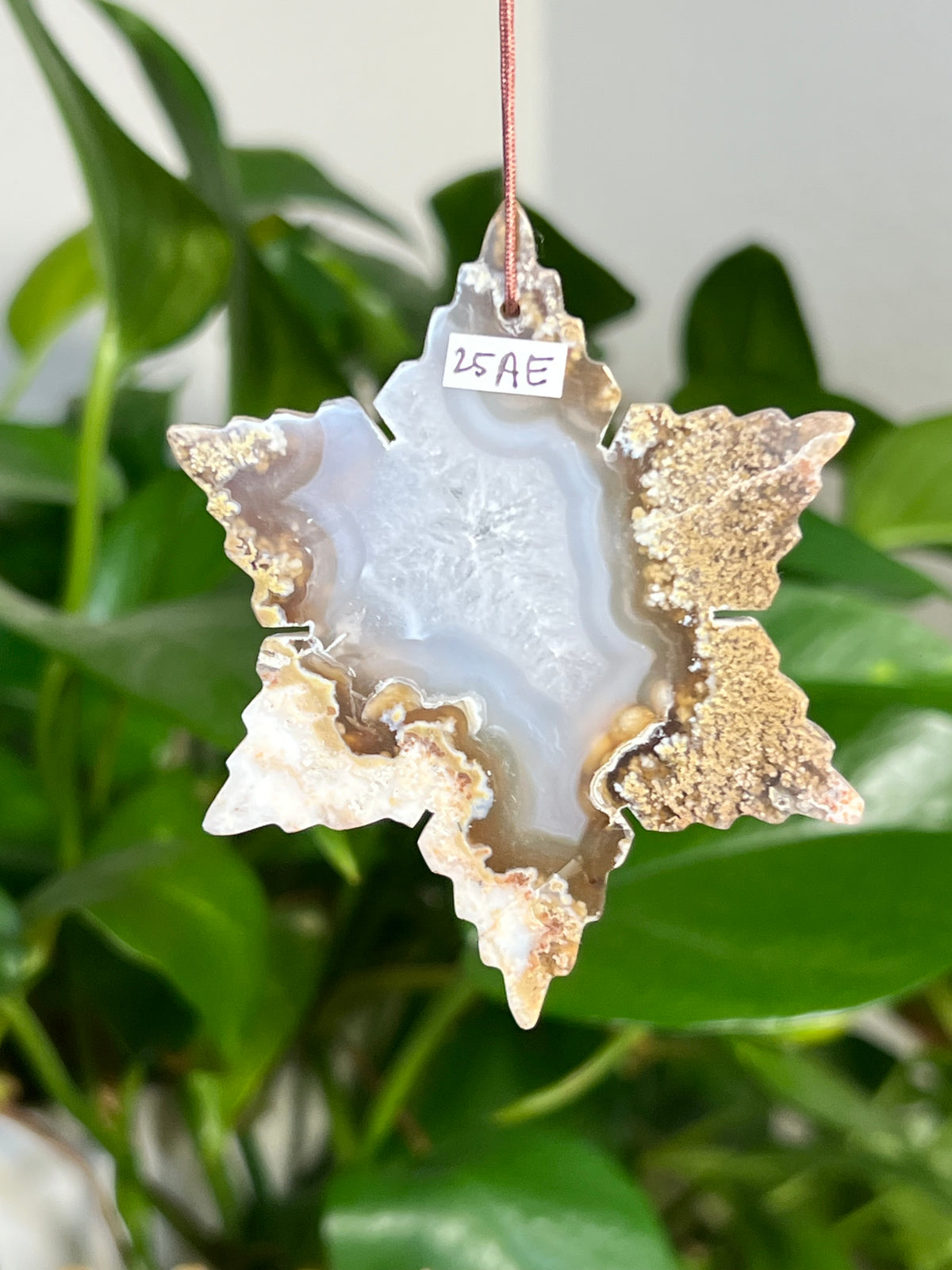 Scenic Moss Agate Snowflake Ornaments