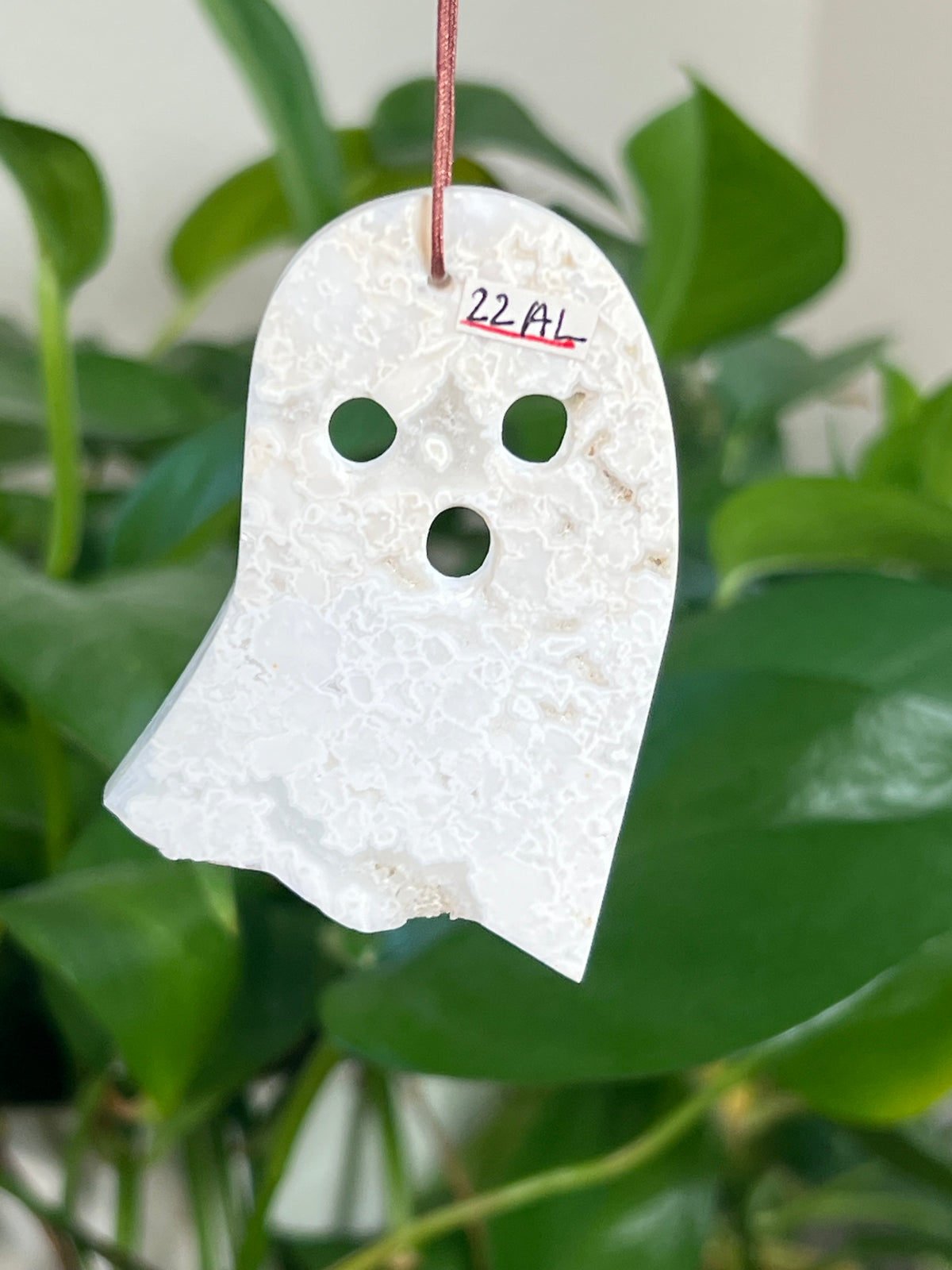 White Plume Agate Ghost Ornaments