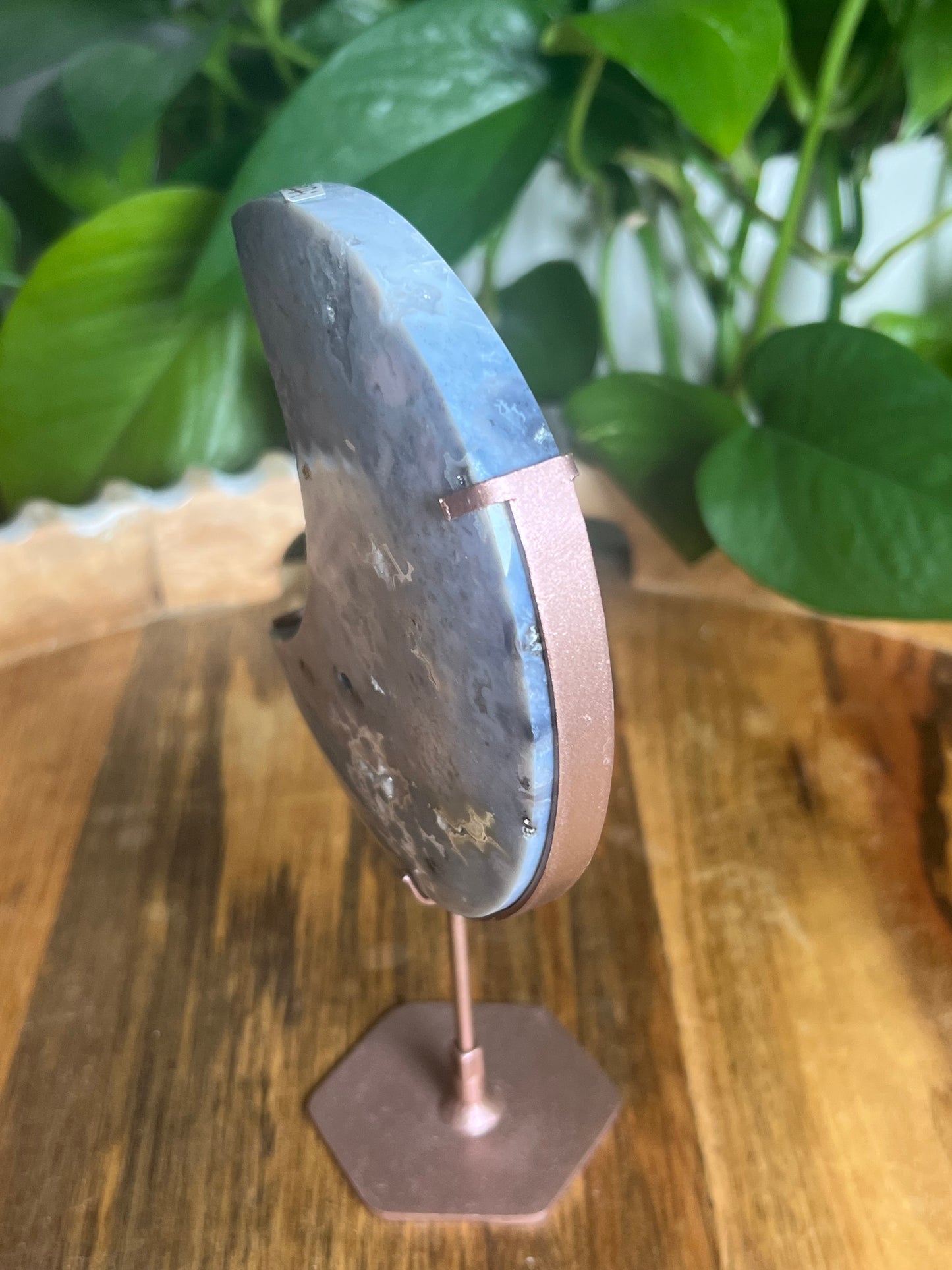 Blue Plume Agate Moon Di