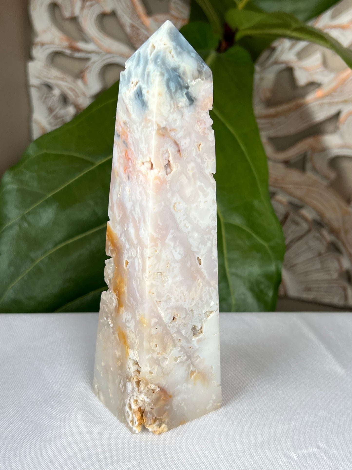 Rainbow Plume Agate Tower