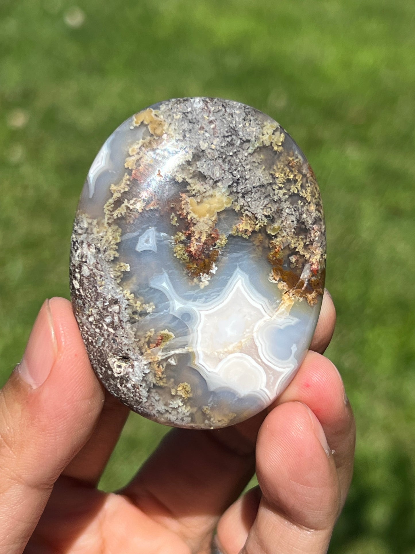 Scenic Moss Agate Palmstone BX