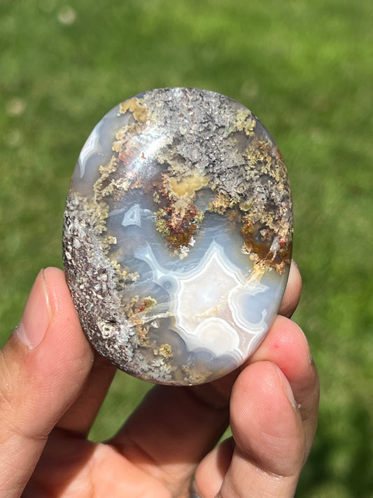 Scenic Moss Agate Palmstone BX