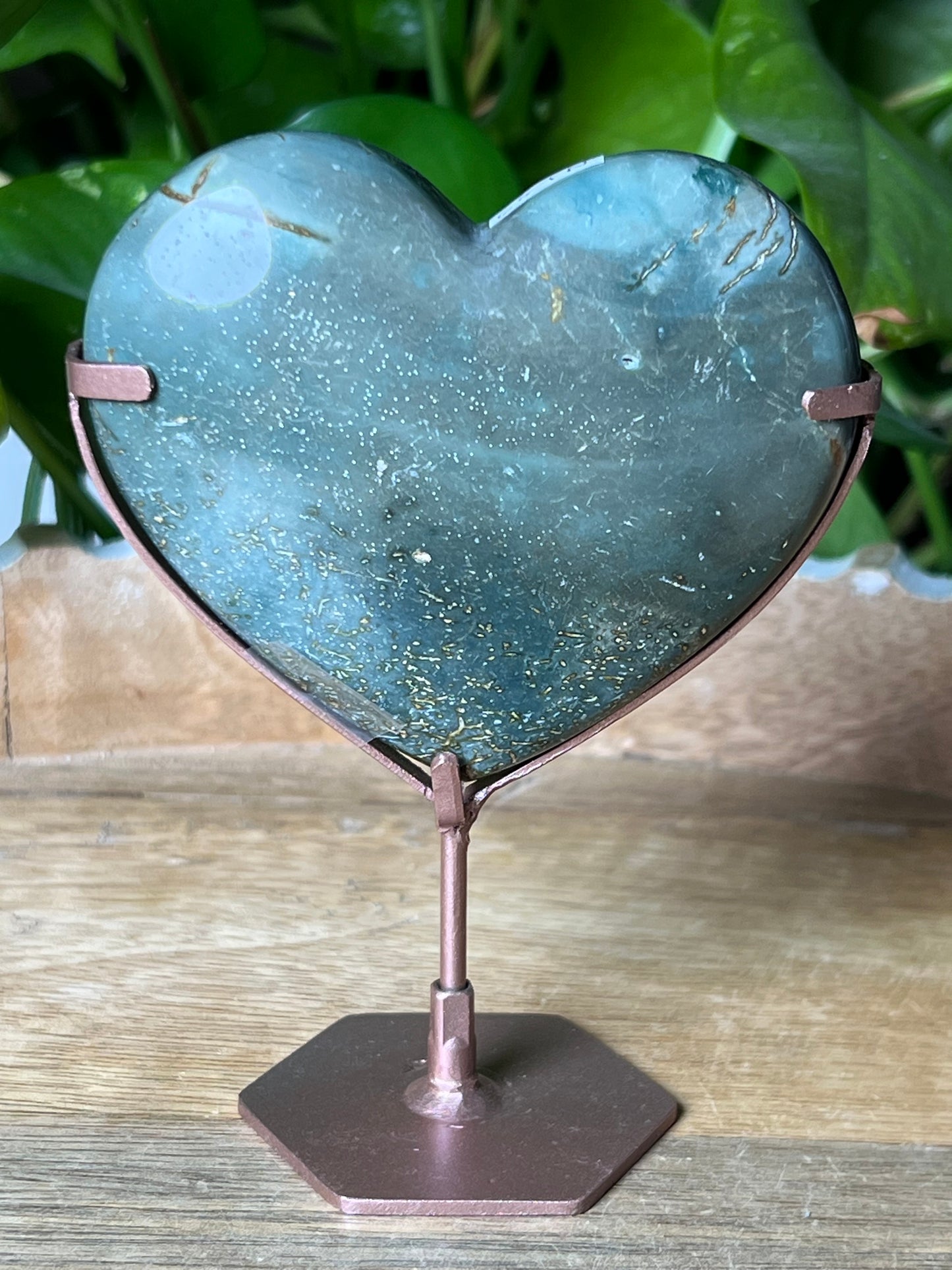Blue Green Jasper Heart
