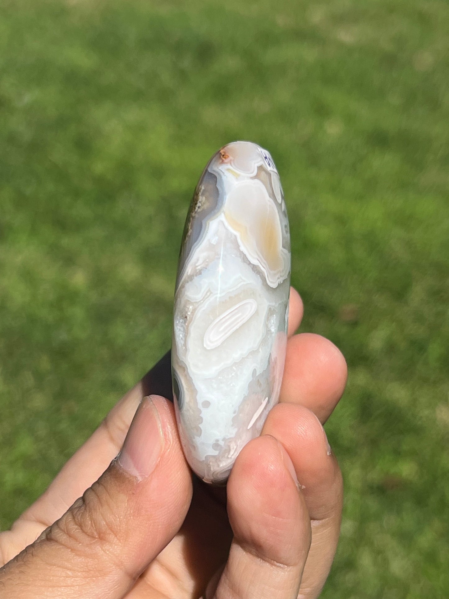 Scenic Moss Agate Palmstone NA
