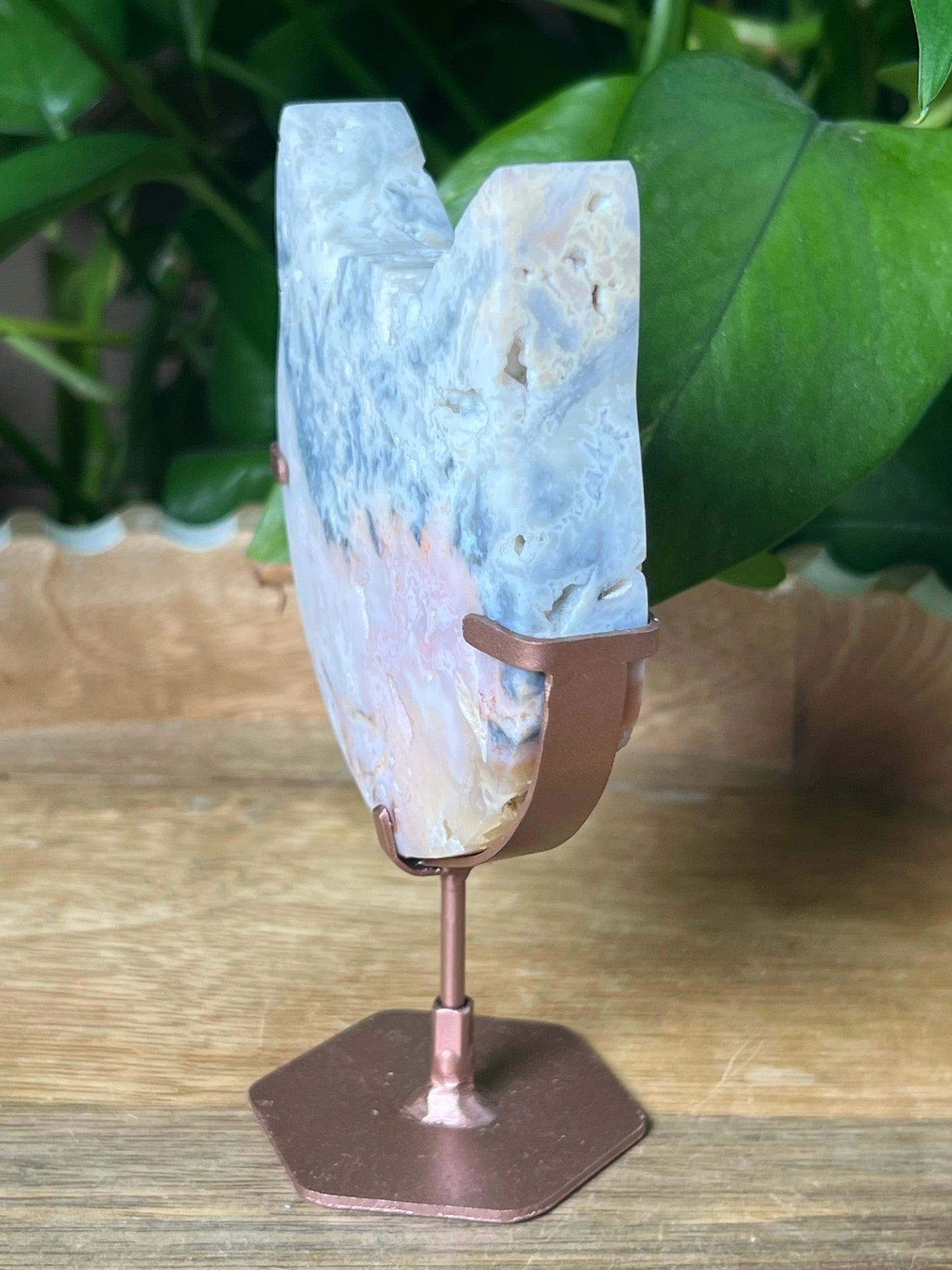 Rainbow Plume Agate Cat Head