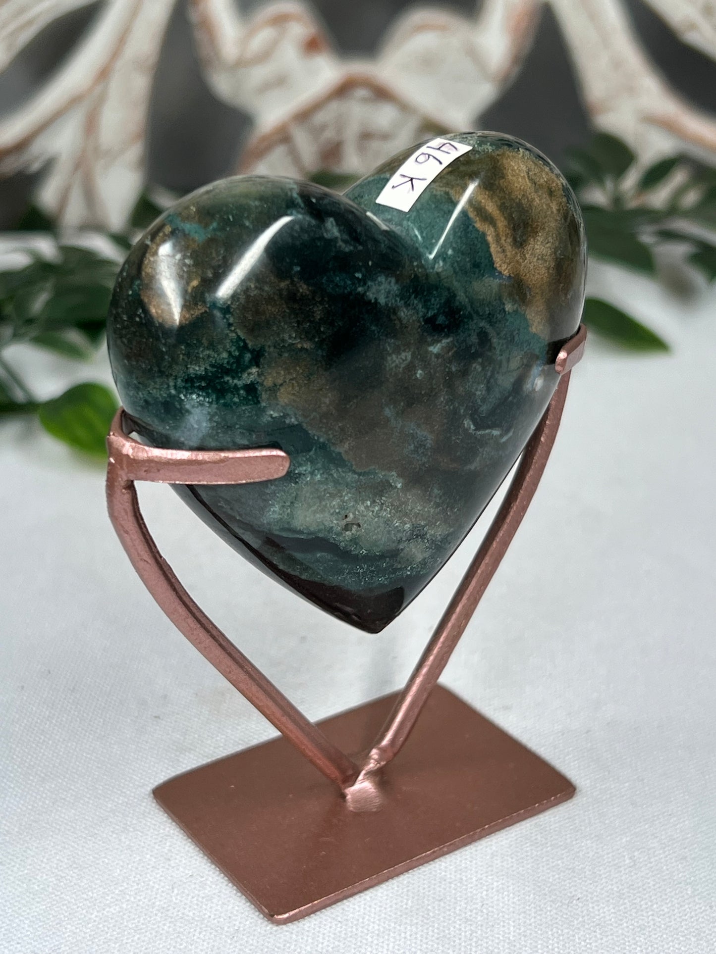 Blue Green Jasper Heart