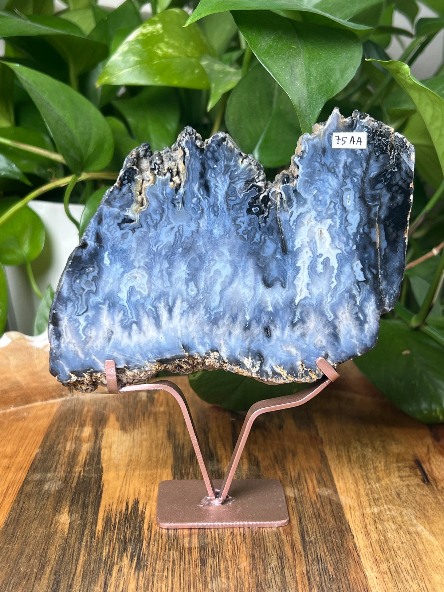 Blue Plume Agate Slab