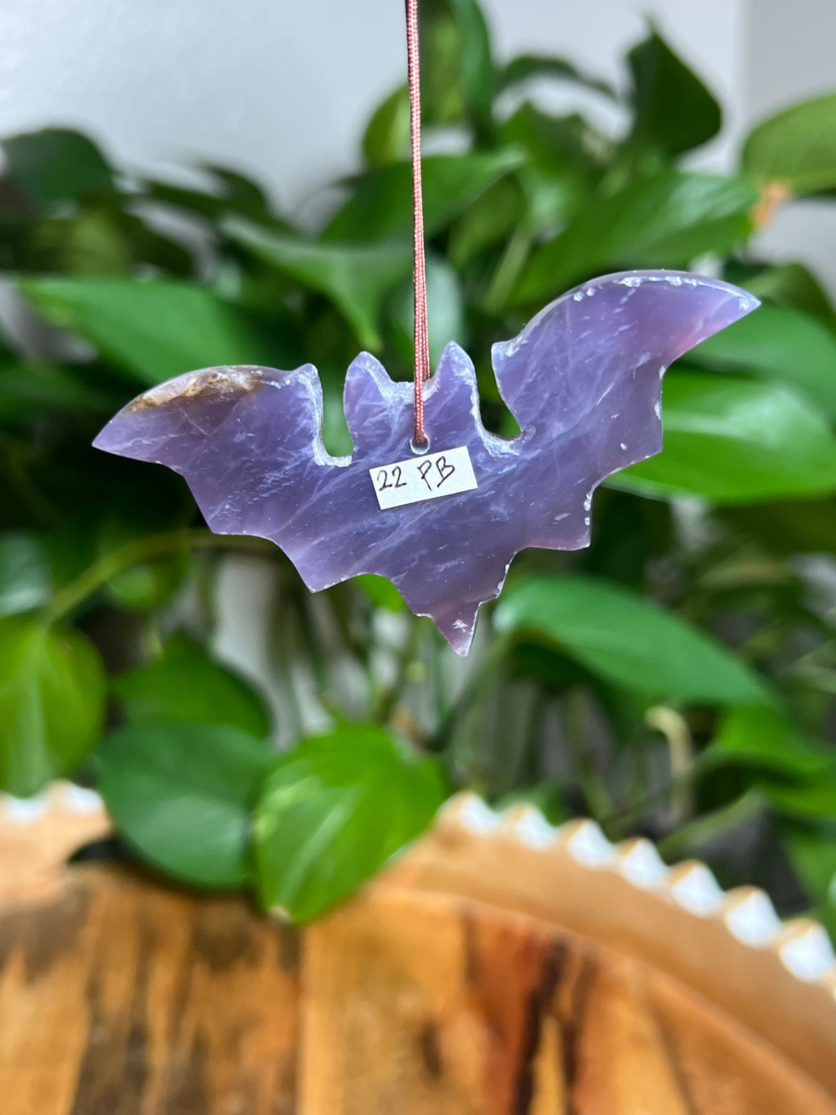 Purple Chalcedony Ornament Bat: PB