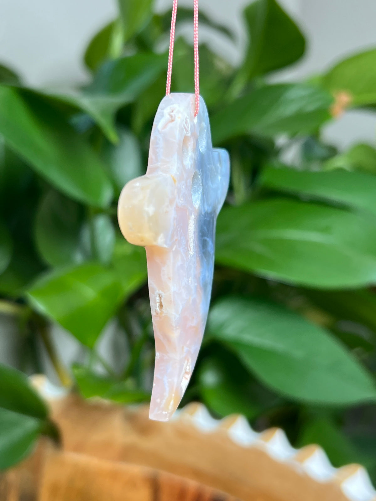 Rainbow Plume Agate Ornament Ghost: CC