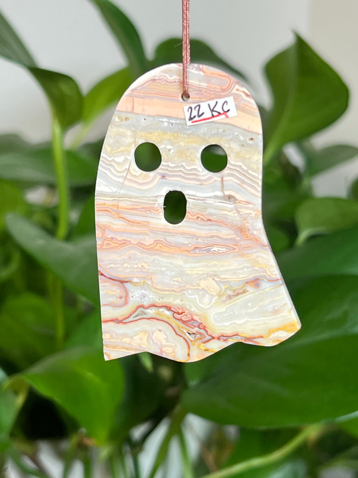 Crazy Lace Agate Ghost Ornaments