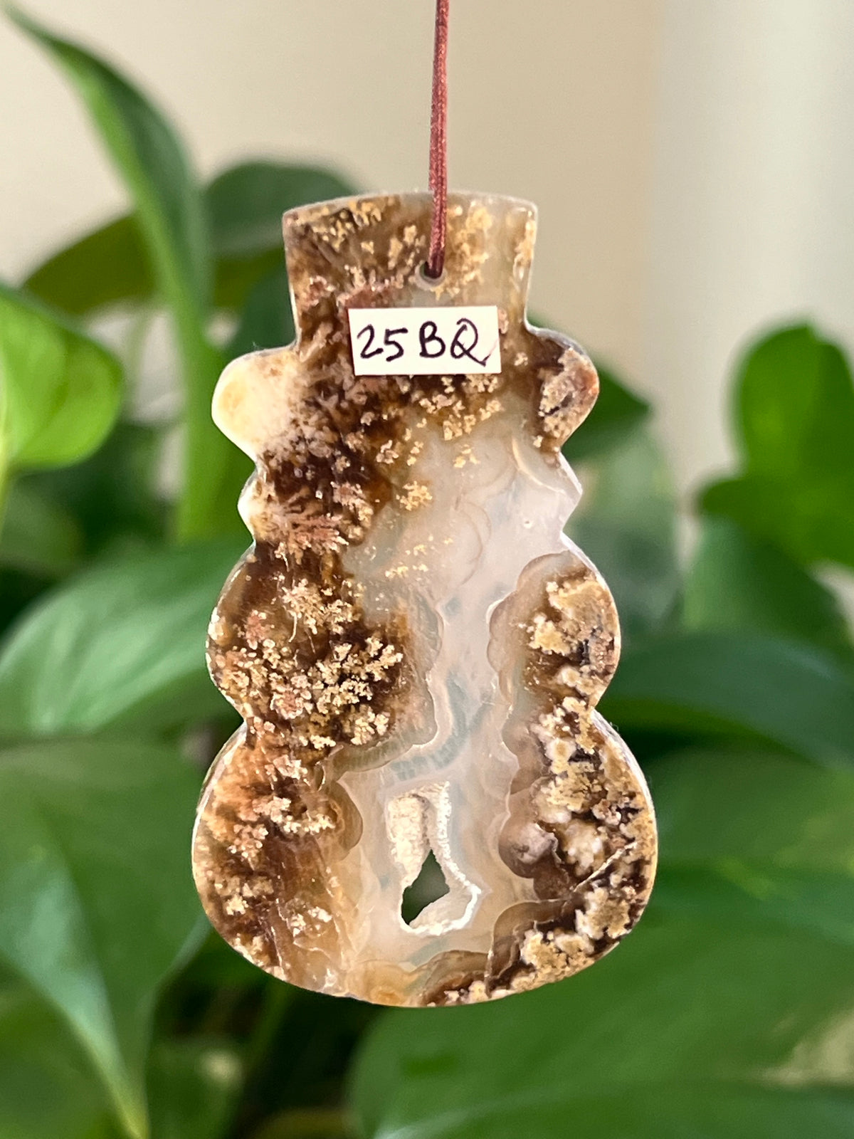 Scenic Moss Agate Snowman Ornaments