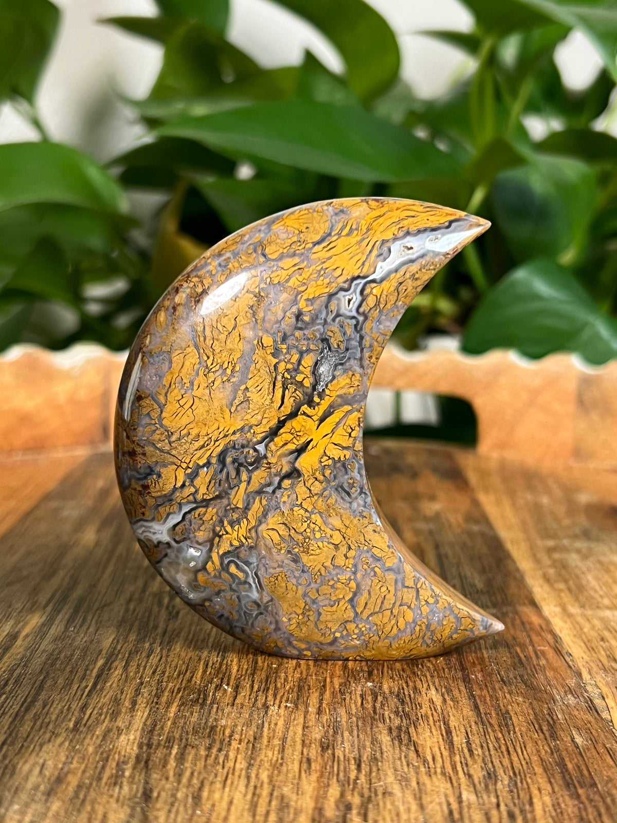 Brecciated Jasper Self Standing Moon: DB