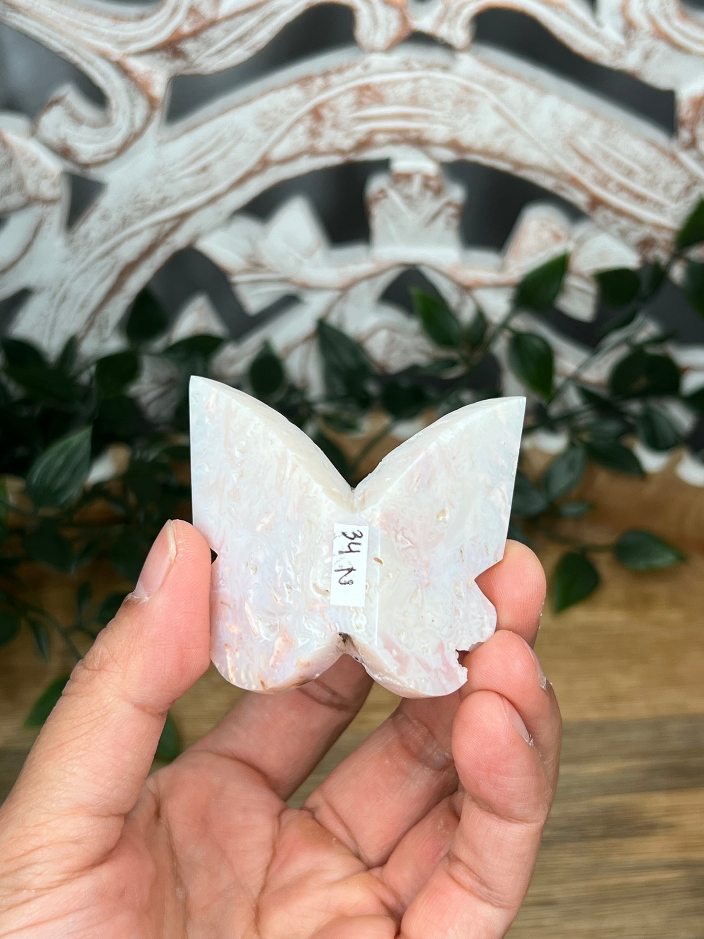 Rainbow Plume Agate 3D Butterfly