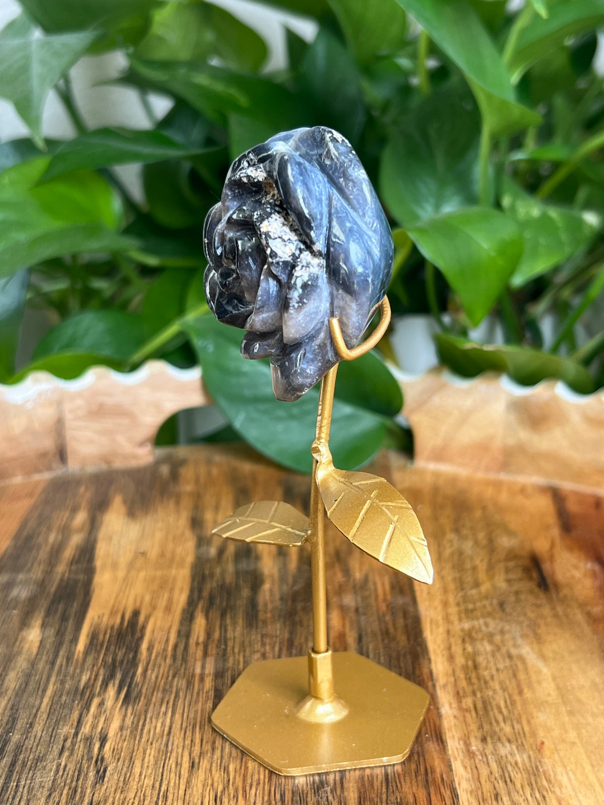 Blue Plume Agate Rose: WA