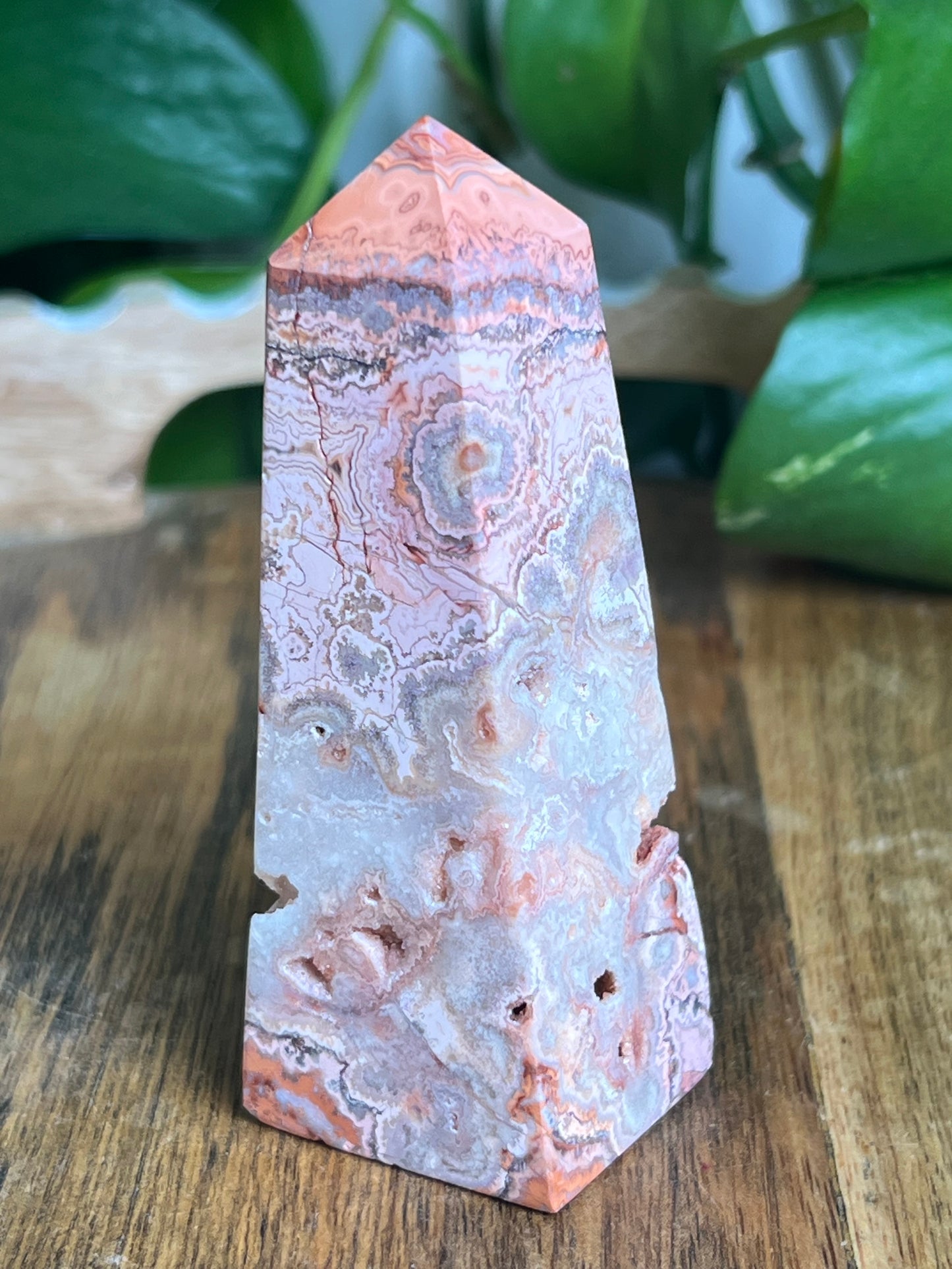 Pink Crazy Lace Agate Tower