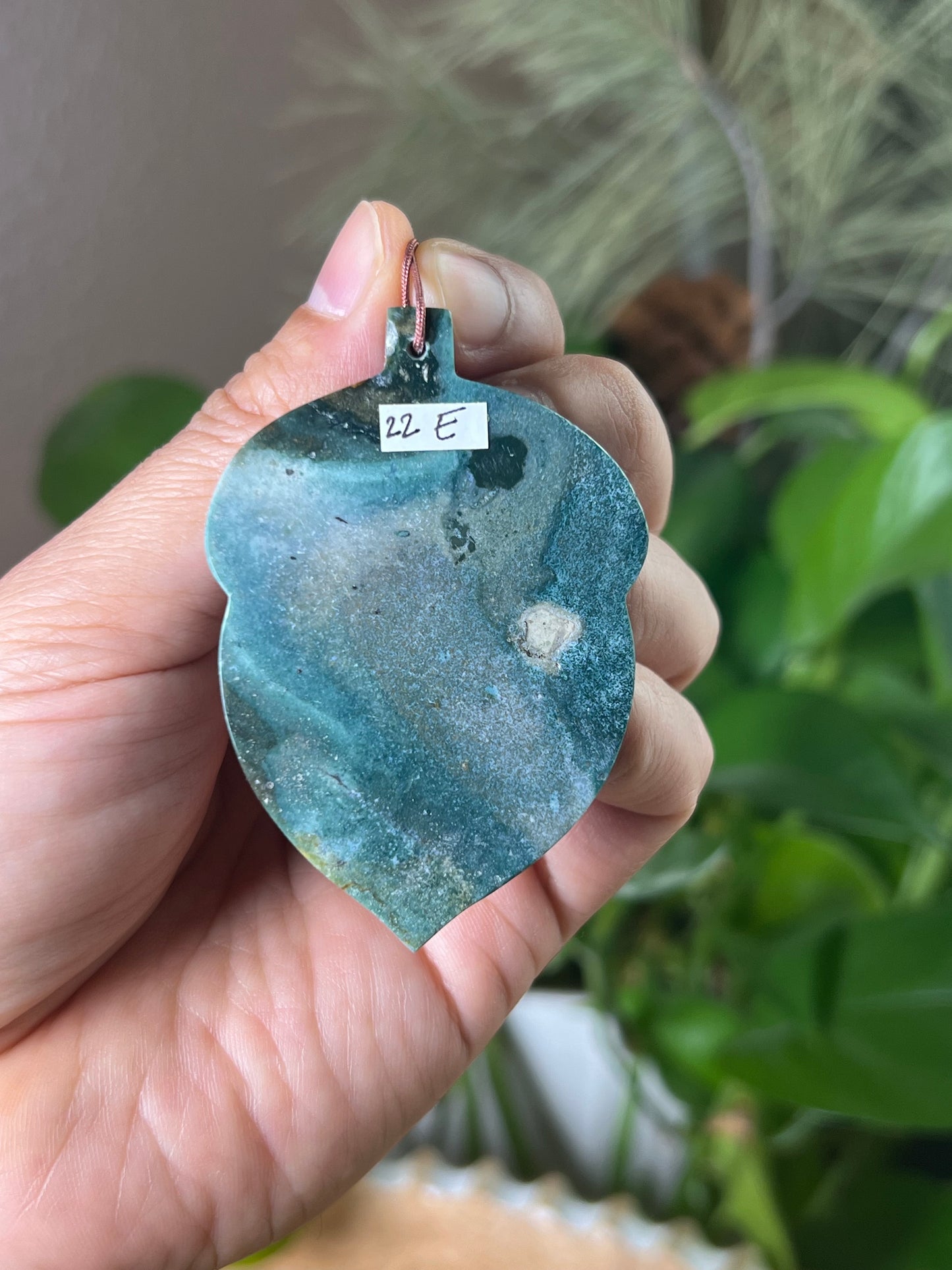 Blue Green Jasper Acorn Ornament
