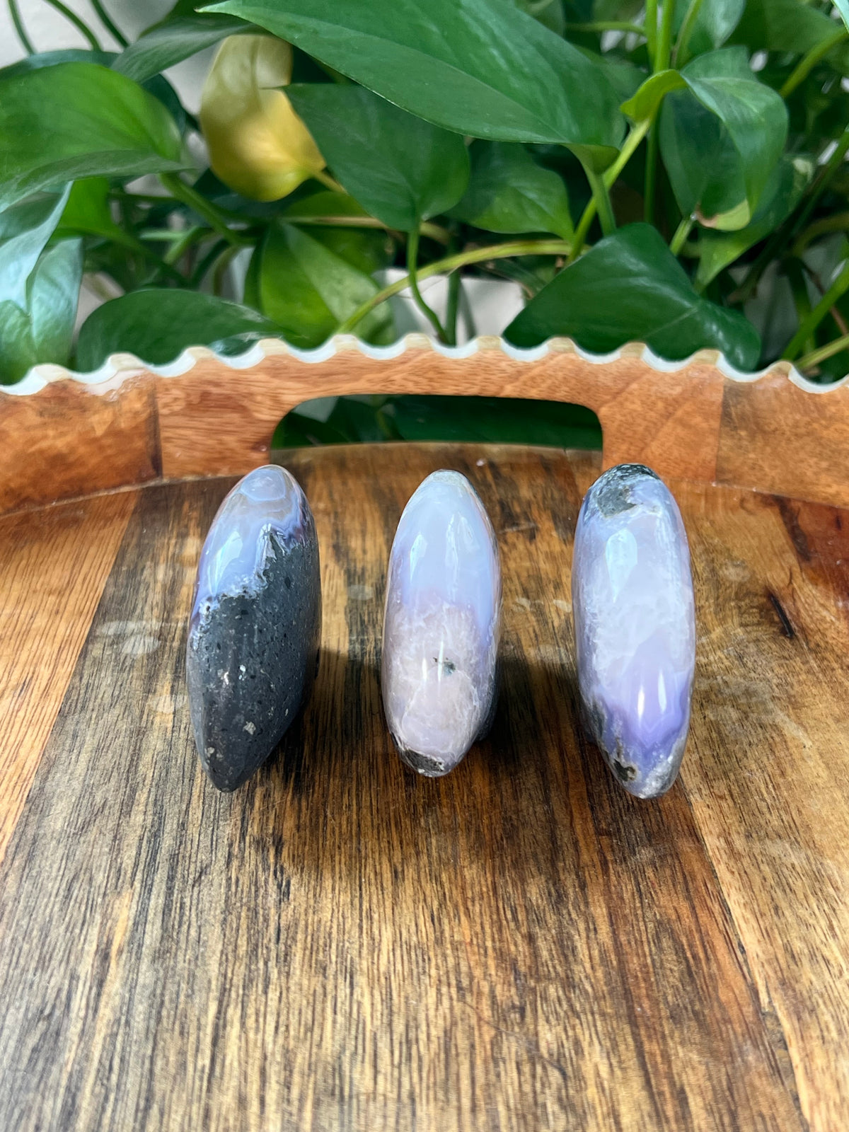 Green Moss Agate + Purple Chalcedony Bears