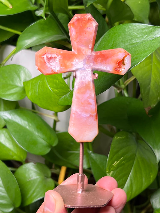 Pink Carnelian Cross