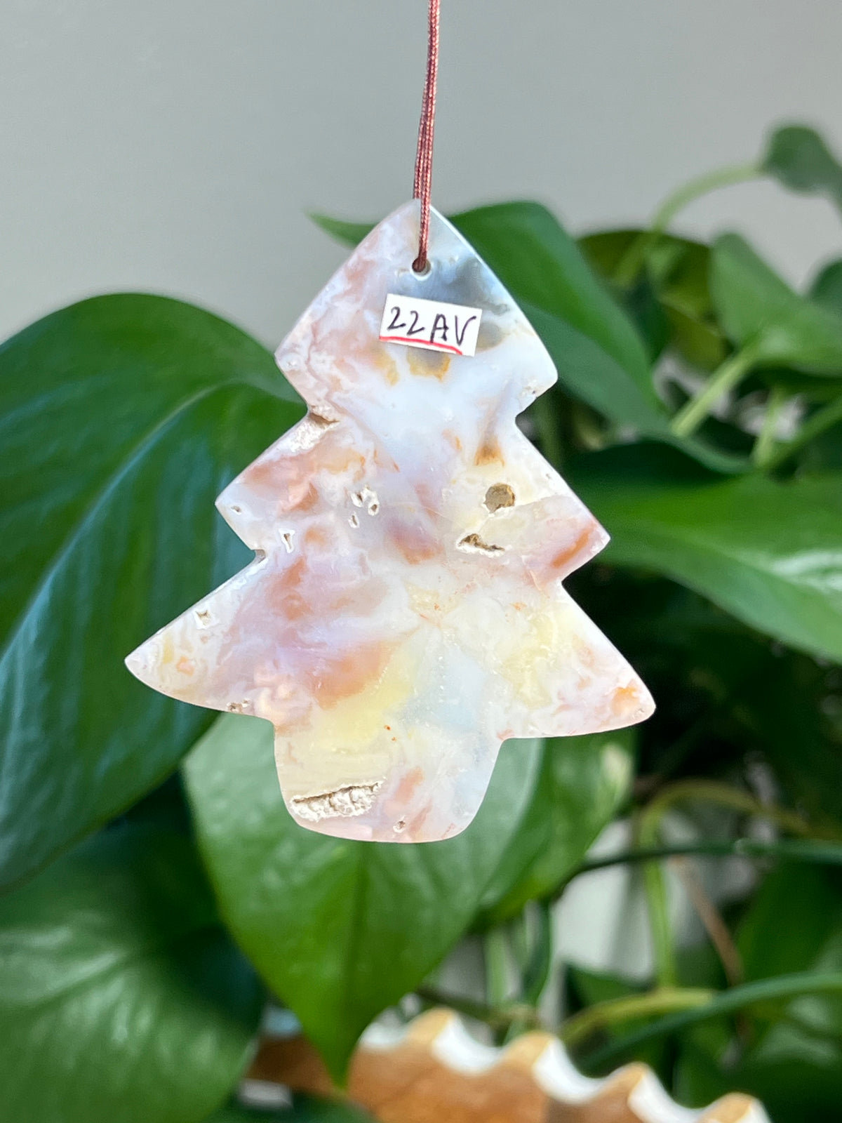 Rainbow Plume Agate Tree Ornaments