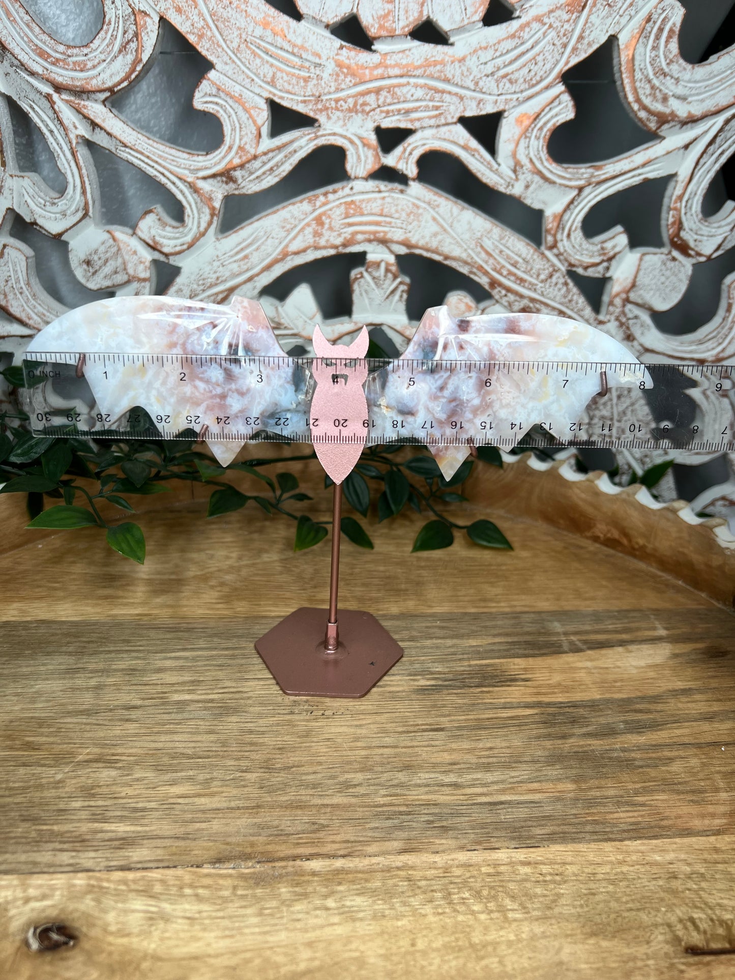 Rainbow Plume Agate Bat Wings