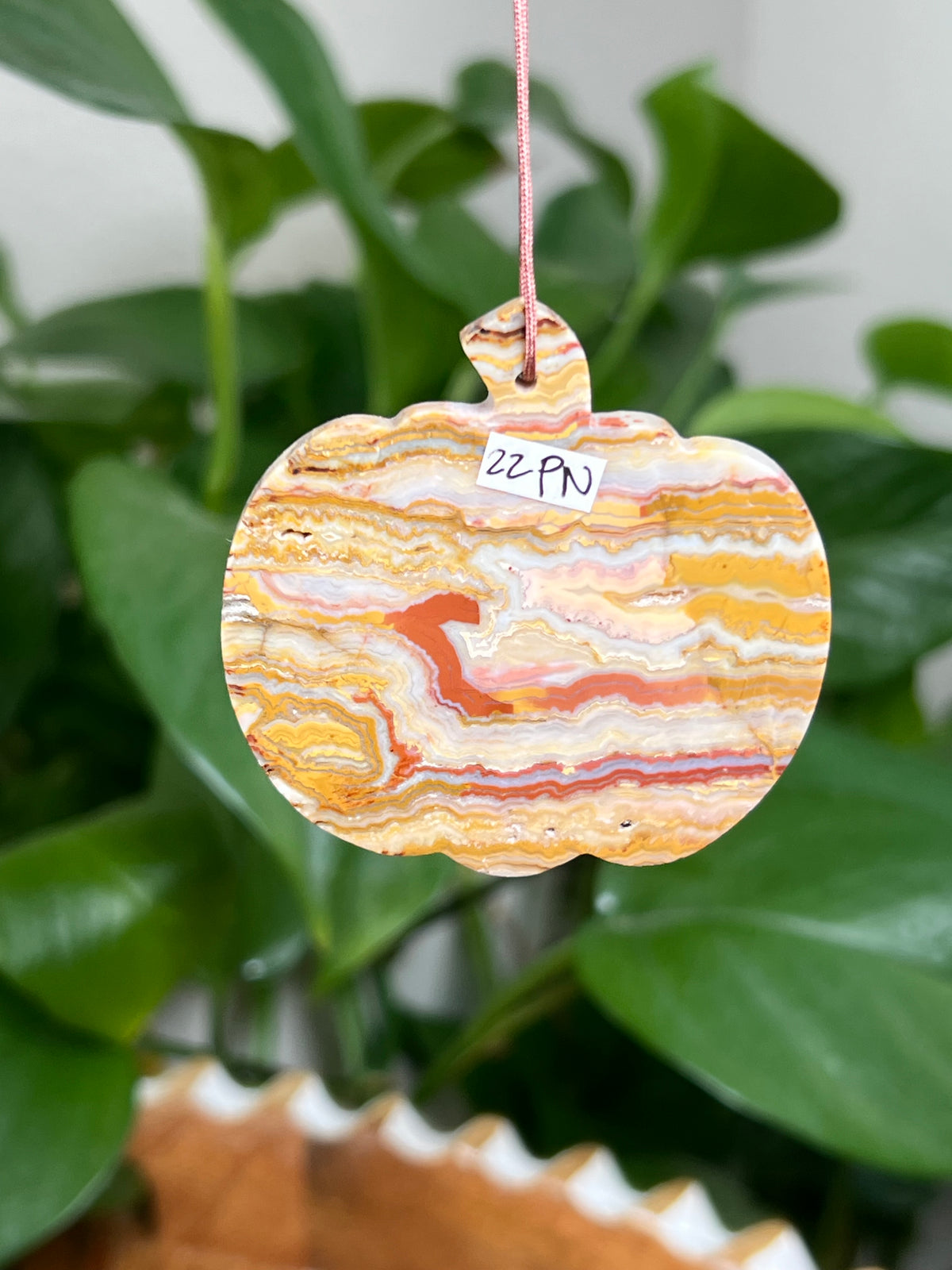 Crazy Lace Agate Ornament Pumpkin: PN