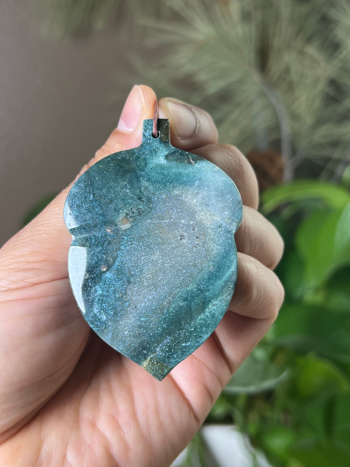 Blue Green Jasper Acorn Ornament
