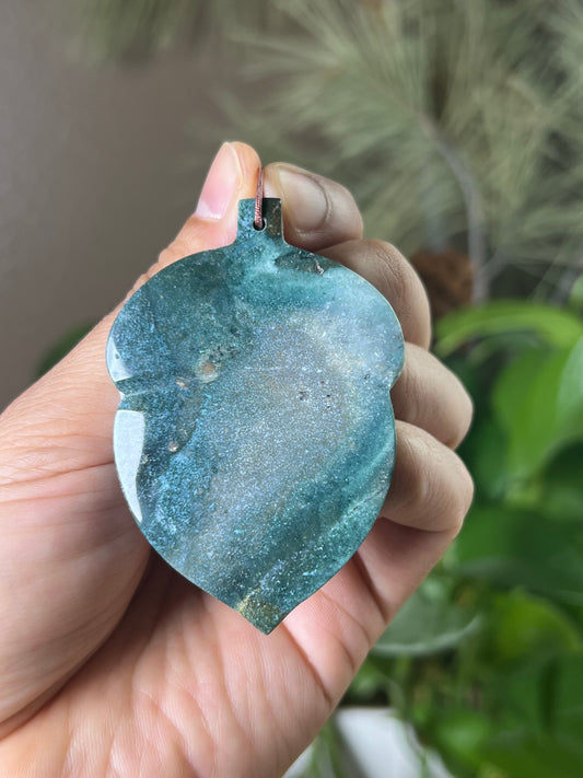 Blue Green Jasper Acorn Ornament