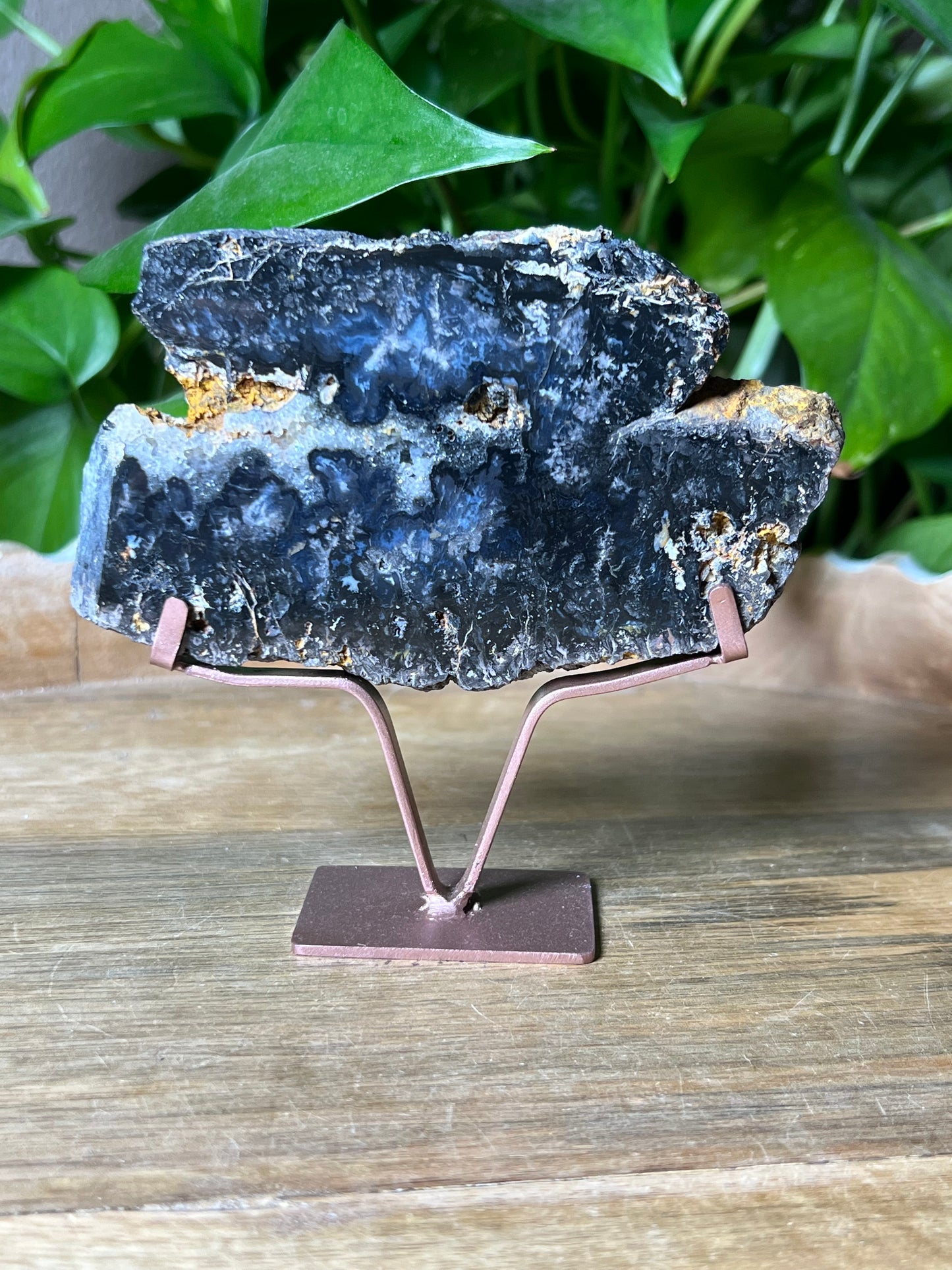Blue Plume Agate Slab