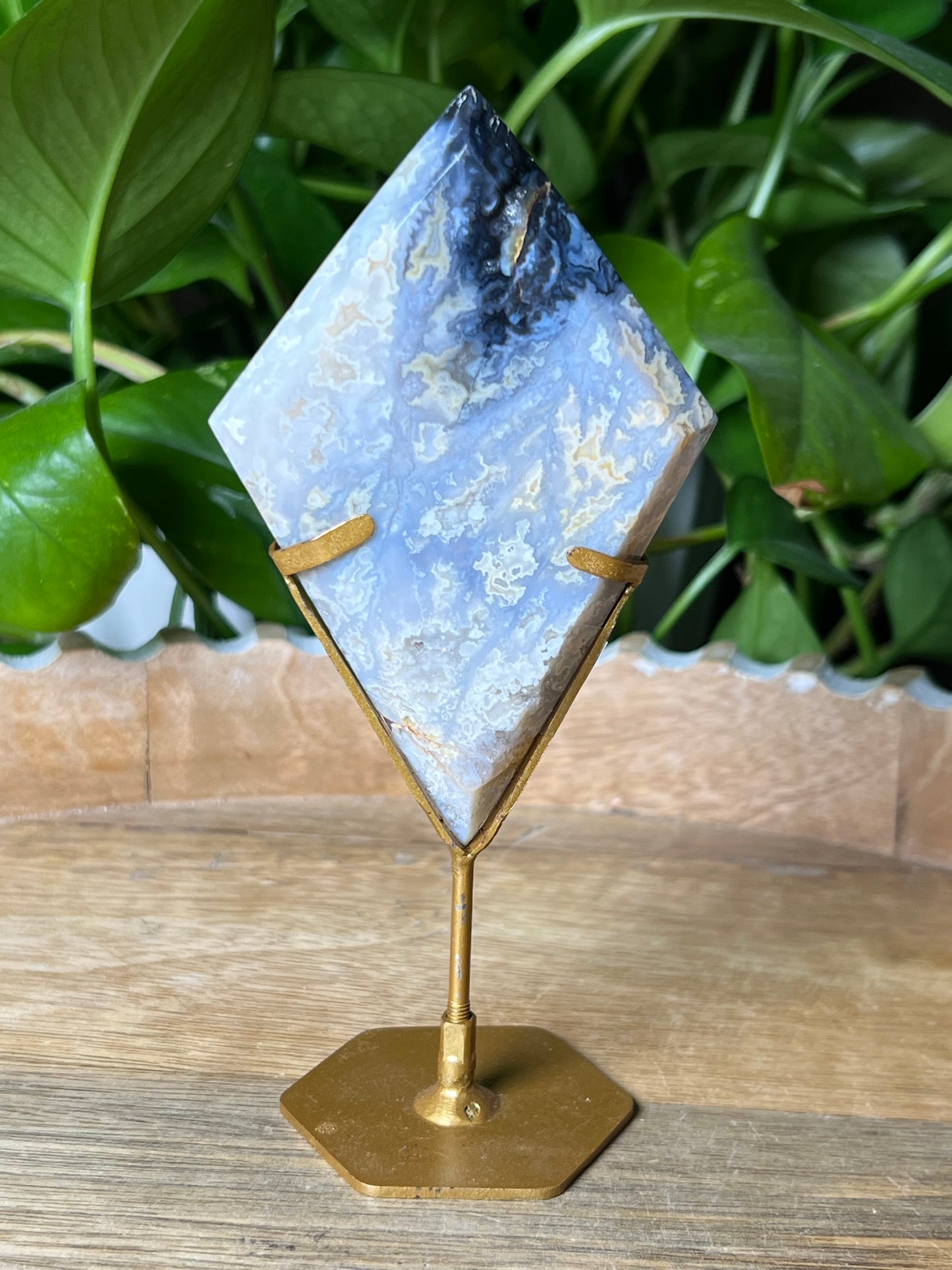 Blue Plume Agate Diamond