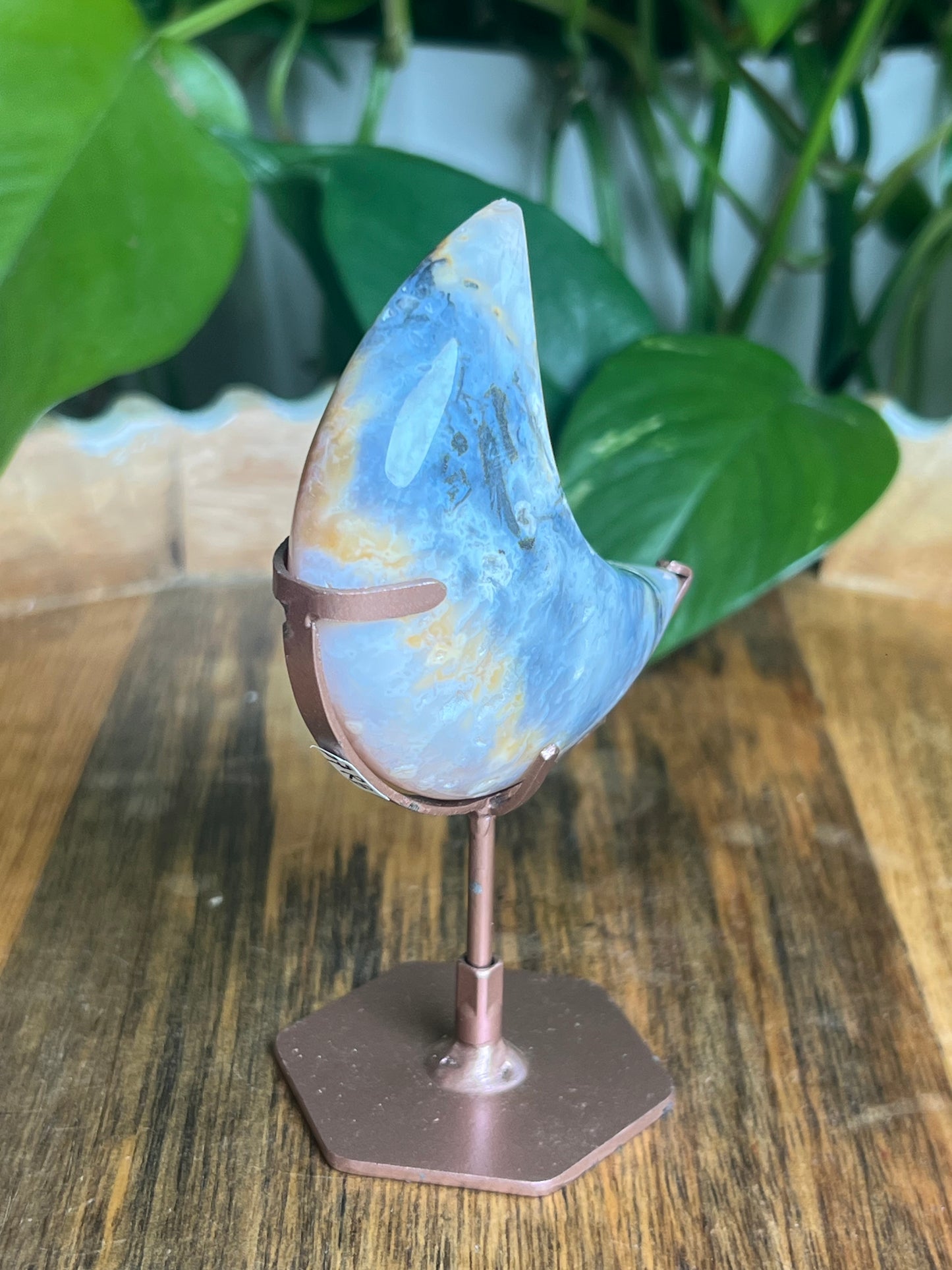 Rainbow Plume Agate Moon: RB
