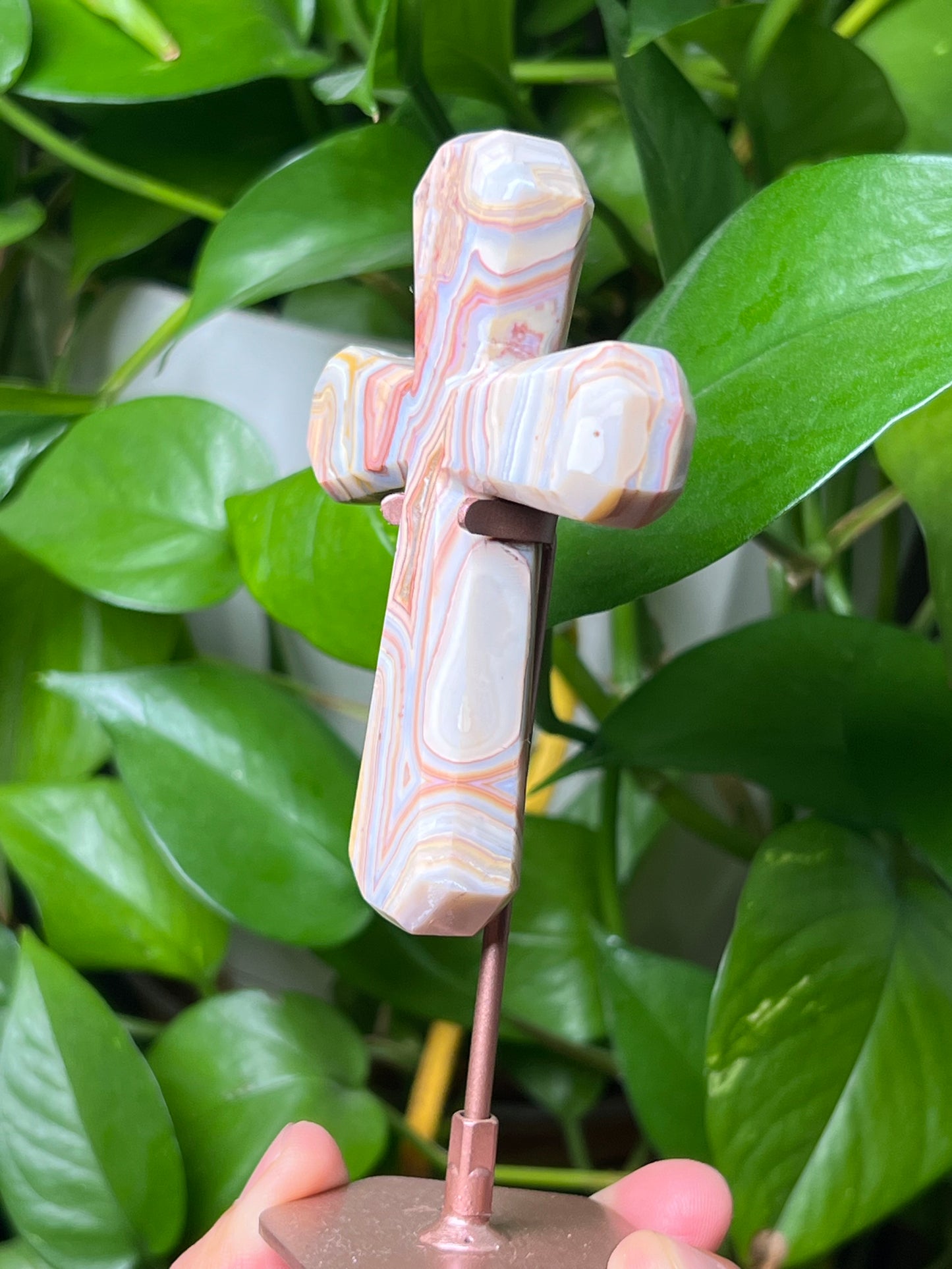 Crazy Lace Agate Cross