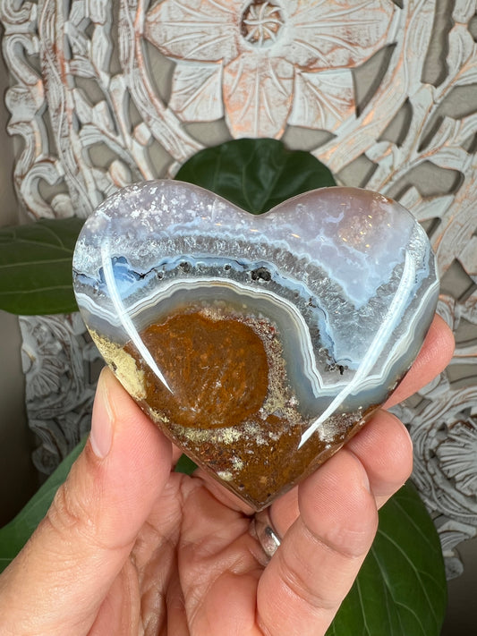 Scenic Moss Agate Heart