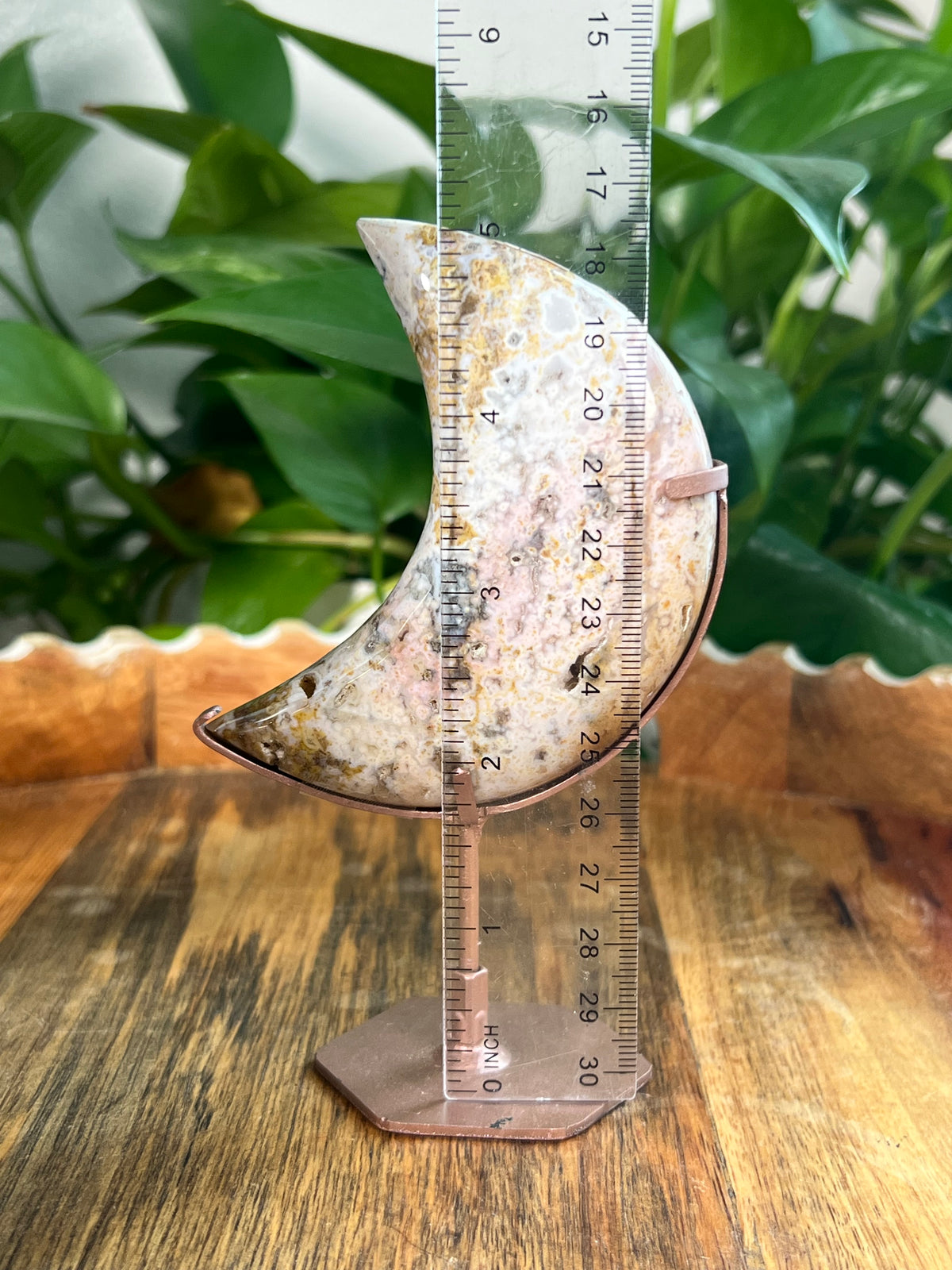 Sea Jasper On Metal Stand Puffy Moon: PA