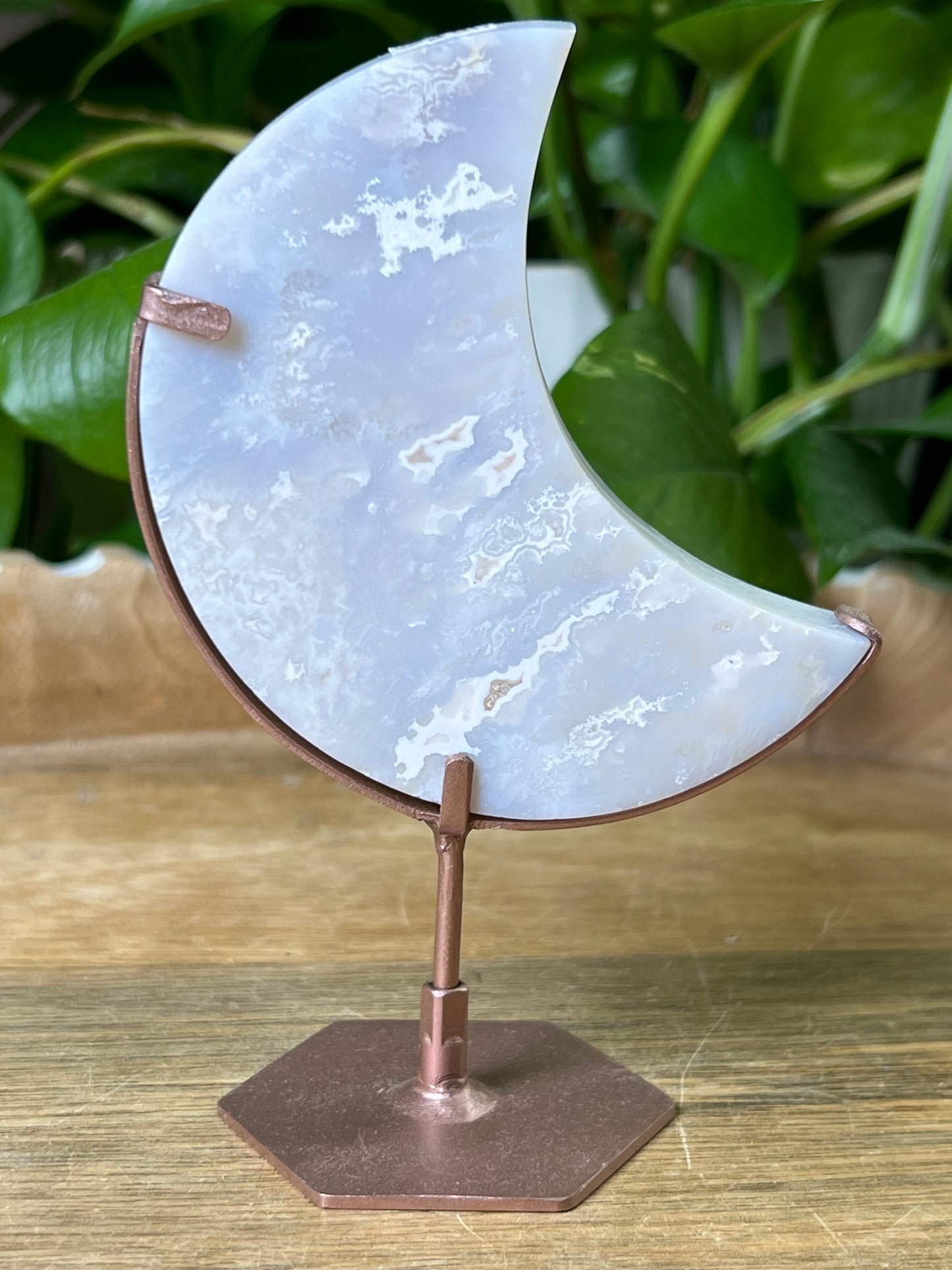 Winter Plume Agate Moon