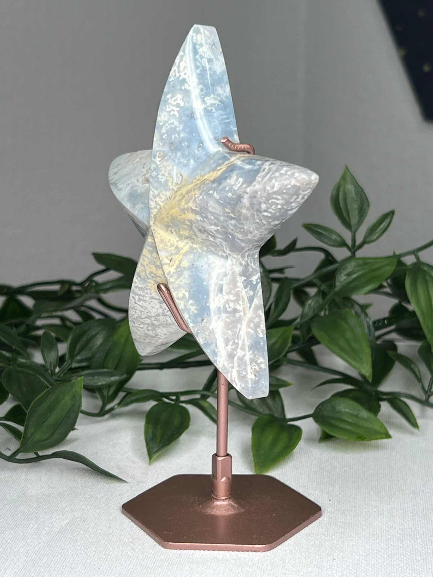 Blue Plume Agate Star