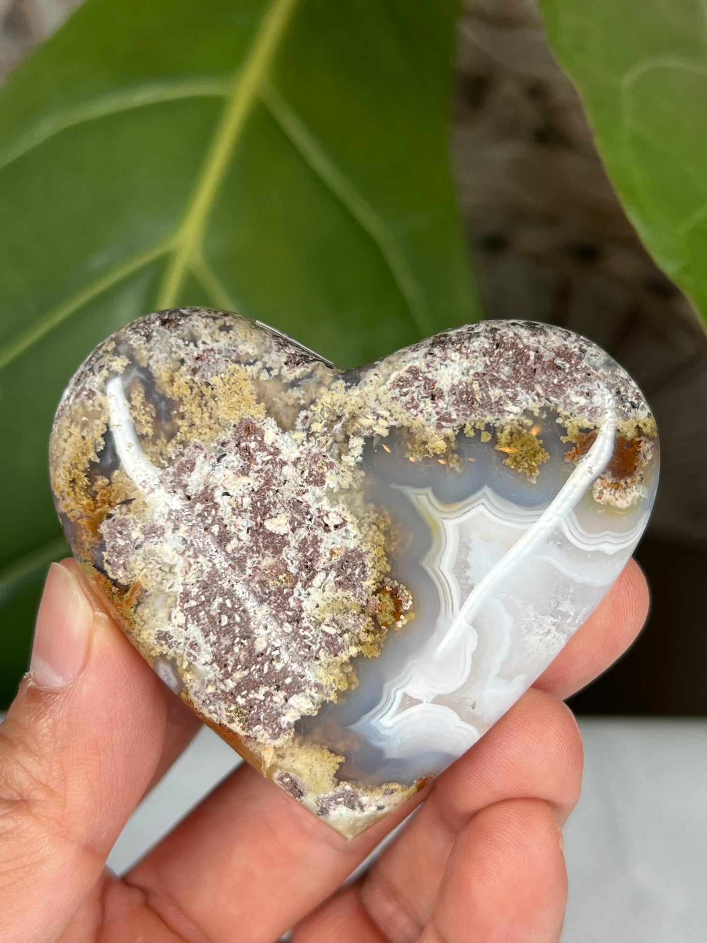 Scenic Moss Agate Heart