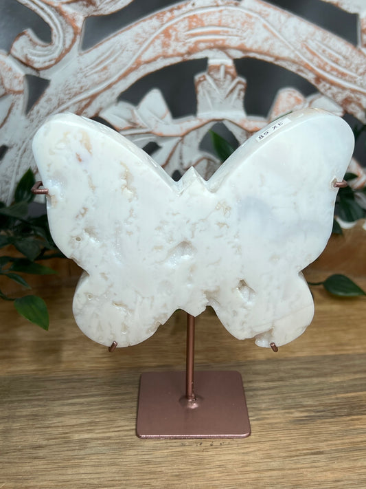 White Plume Agate Butterfly