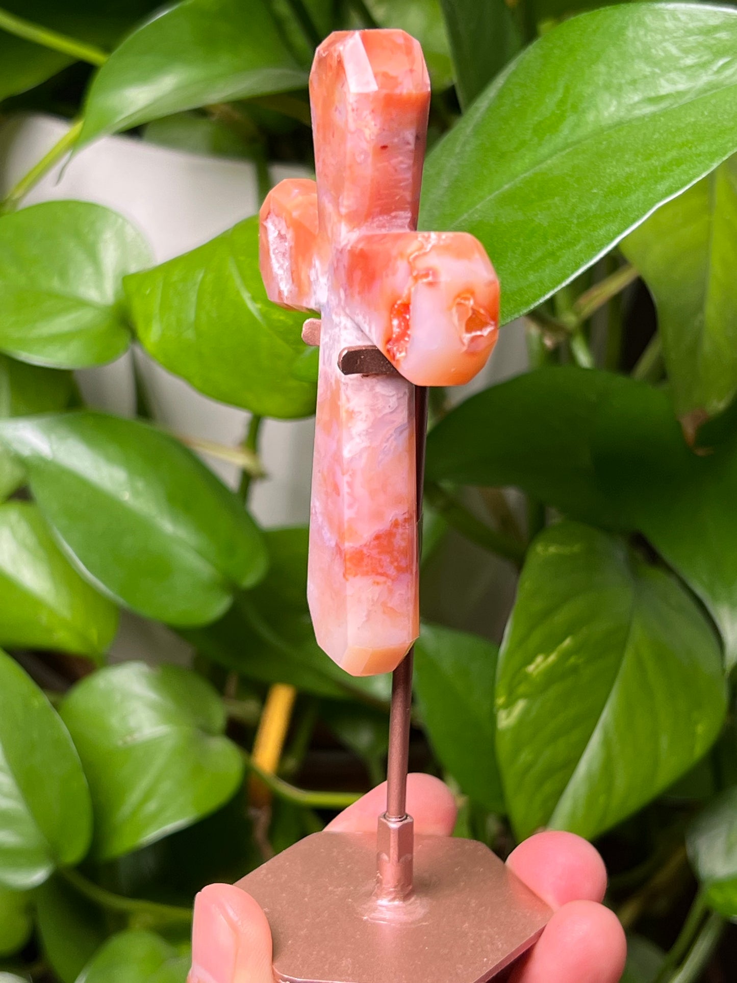 Pink Carnelian Cross