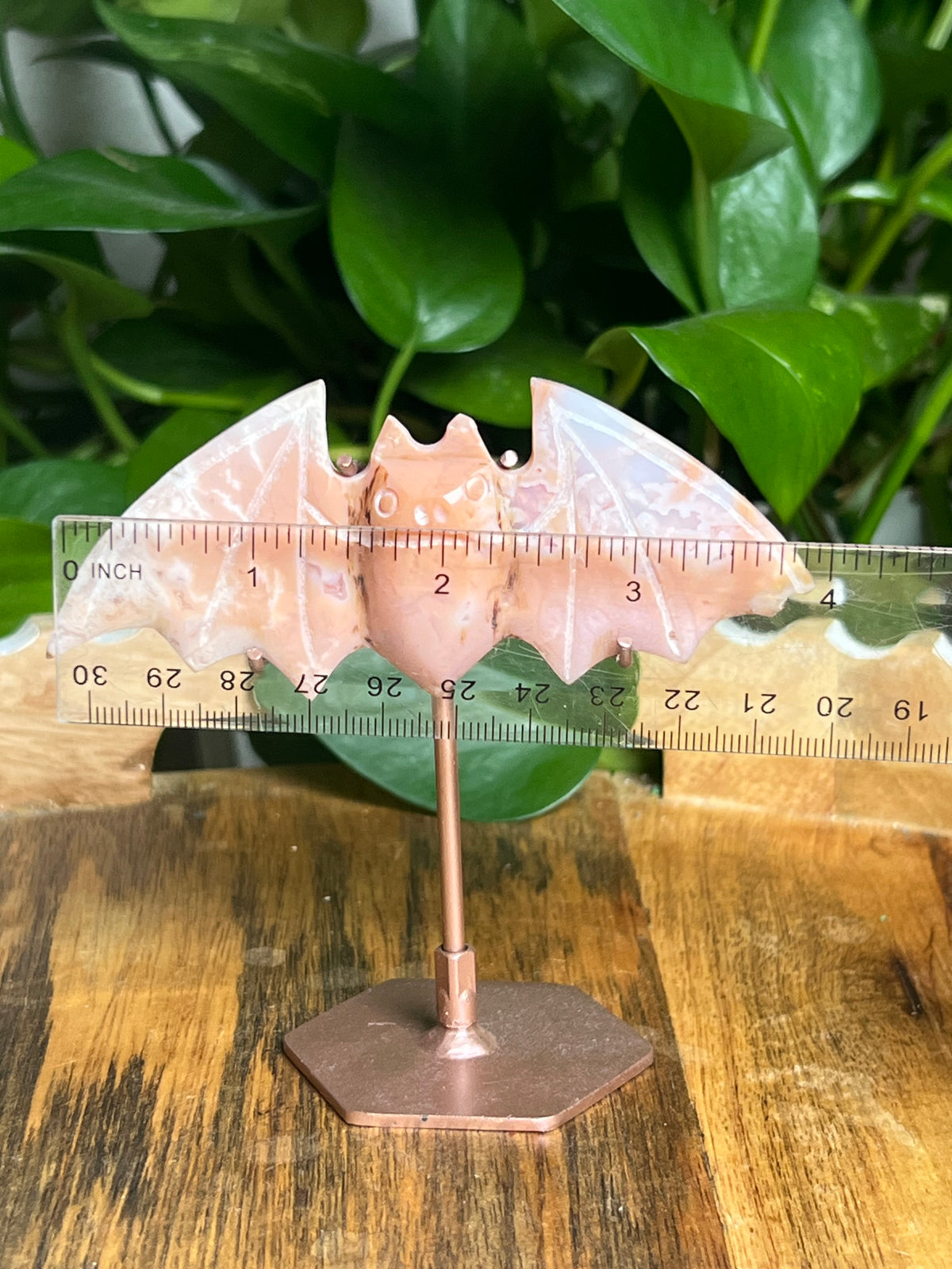 Pink carnelian Bat: MK