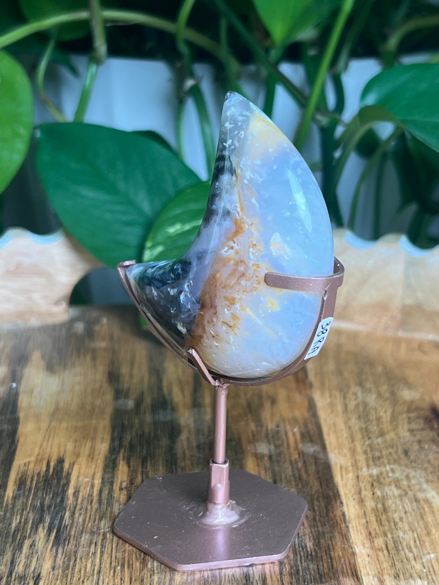 Rainbow Plume Agate Moon: RA