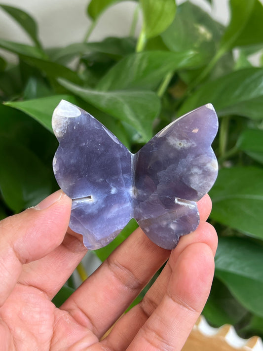 Purple Chalcedony 3D Butterfly: CA