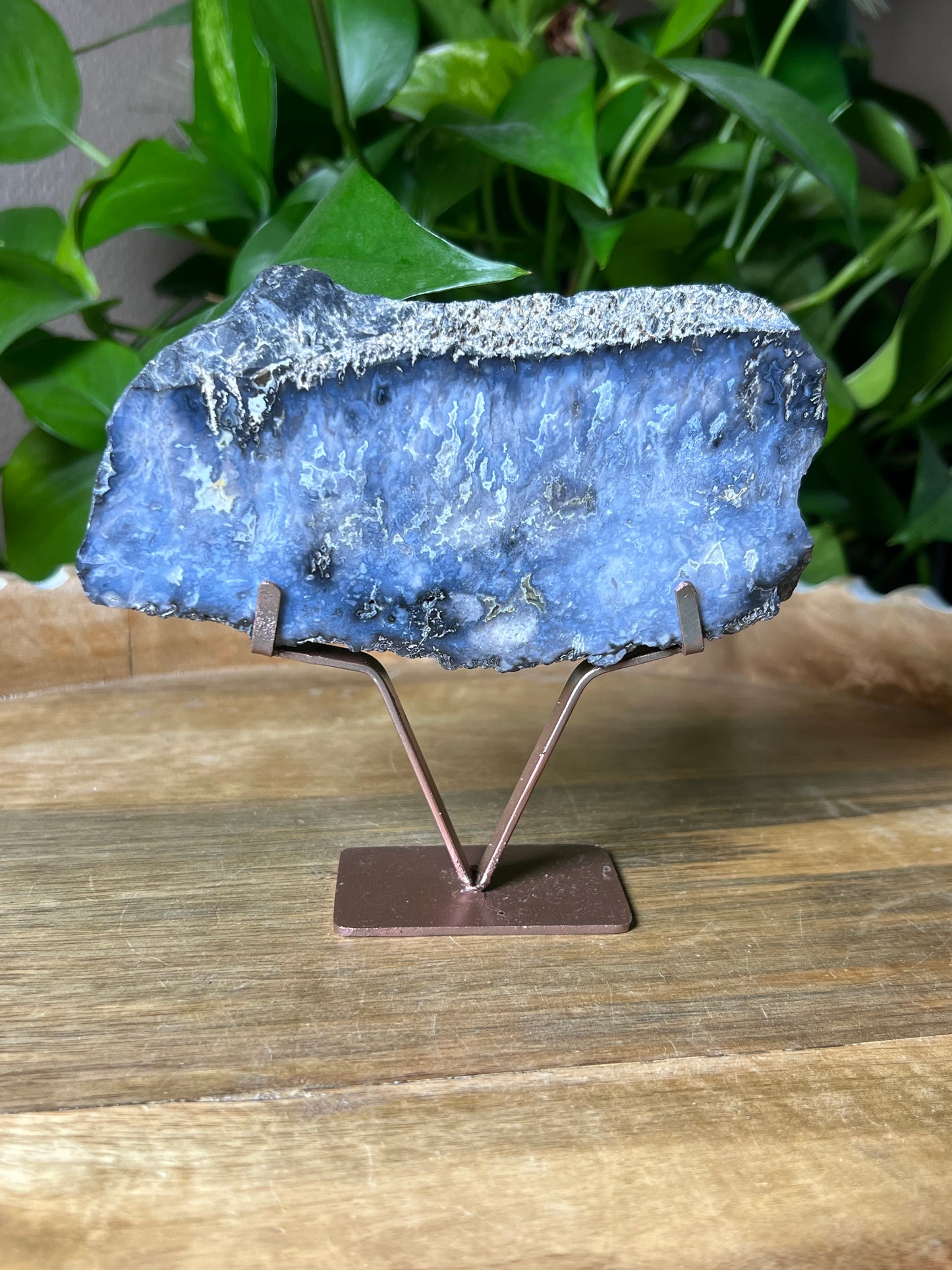 Blue Plume Agate Slab