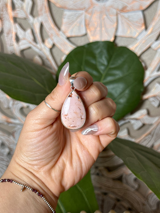 Pink Carnelian Water Drop Pendant
