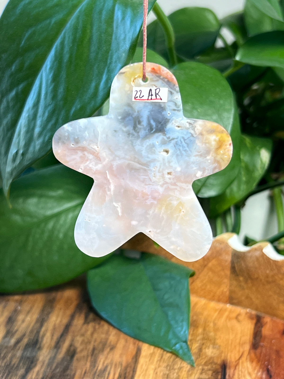 Rainbow Plume Agate Gingerbread Ornaments