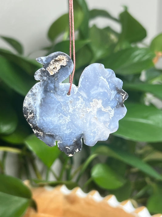 Blue Plume Agate Ornament Turkey: Ai
