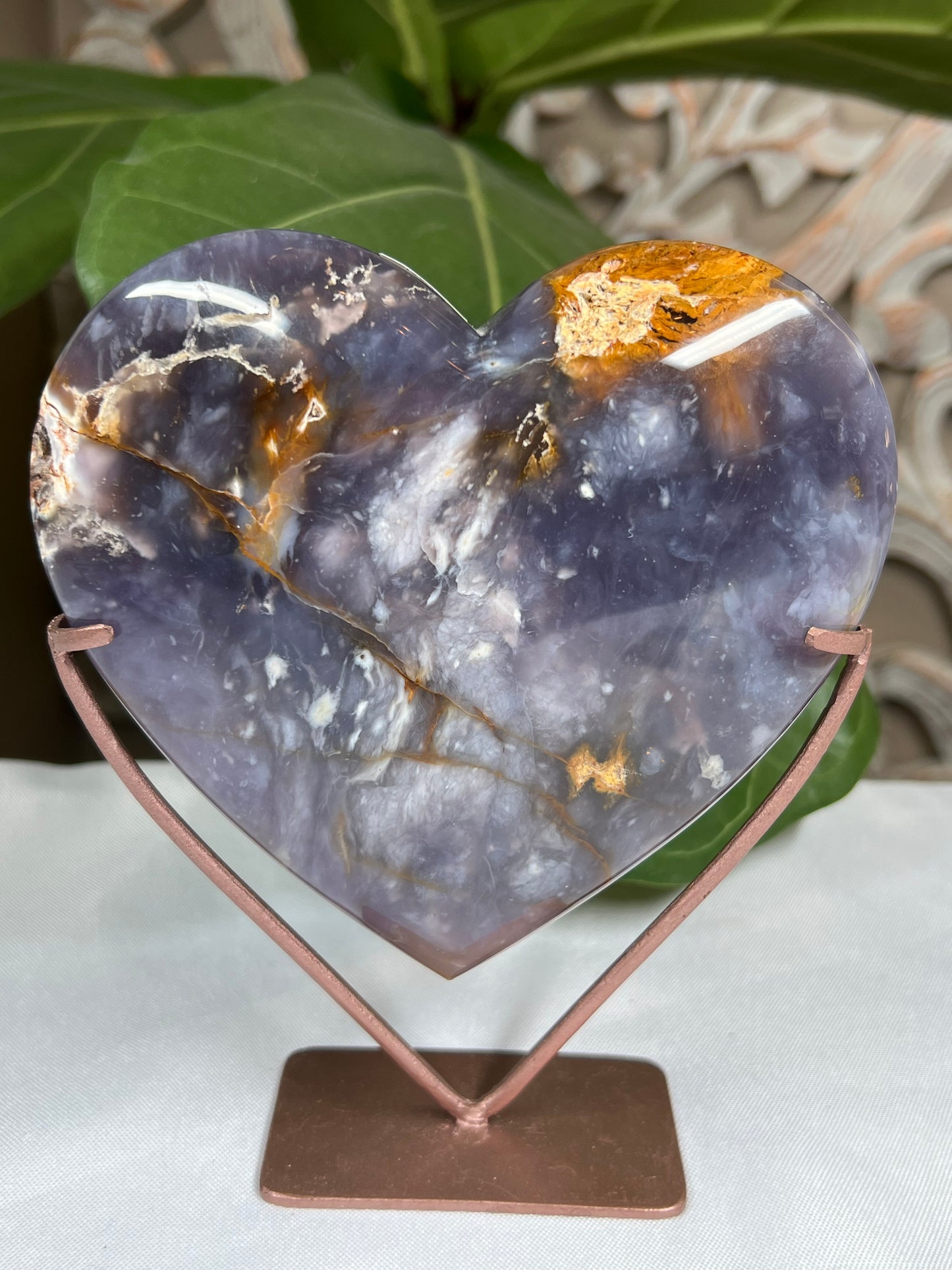 Purple Chalcedony Heart