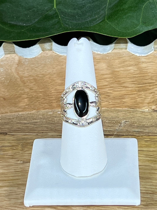 Black Onyx Cuff Ring