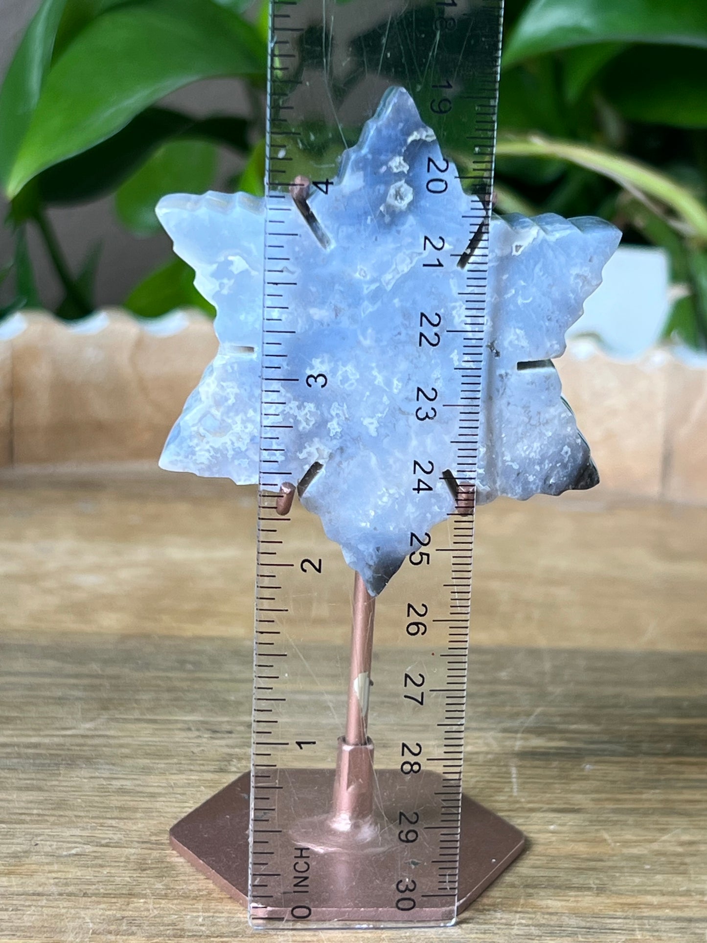 Blue Plume Agate Snowflake