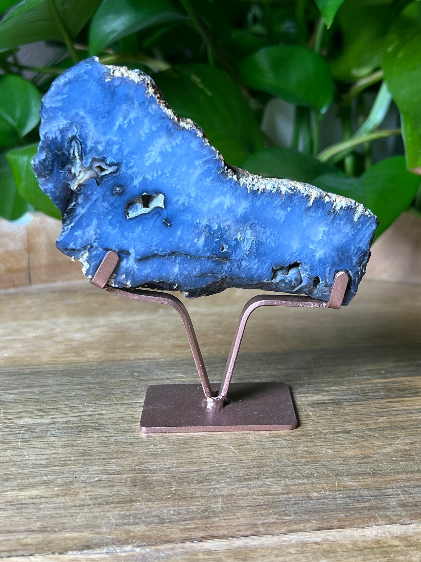 Blue Plume Agate Slab